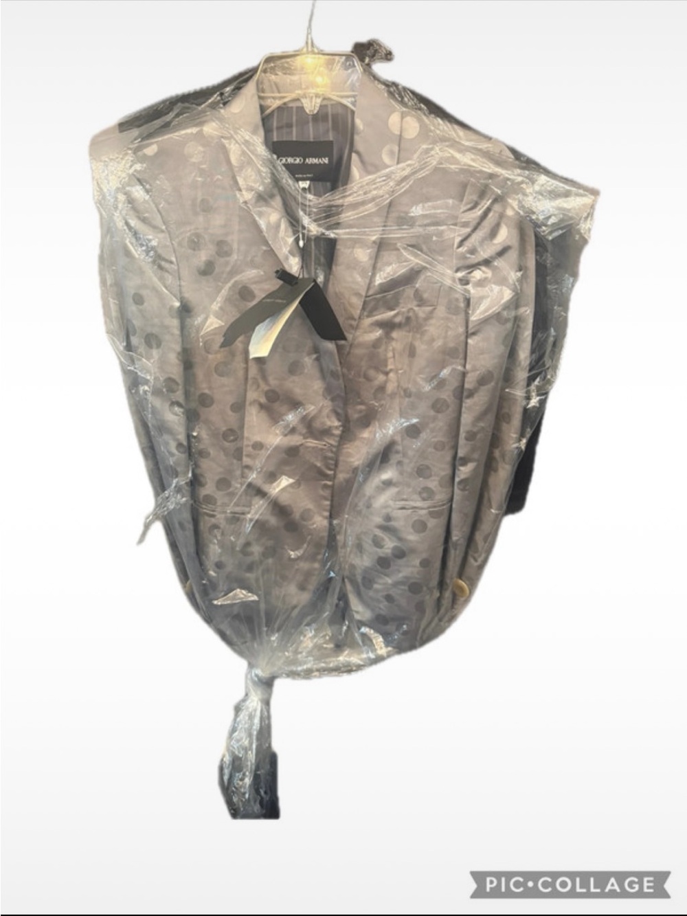 Giorgio Armani Gray Polka Dot Dress Shirt
